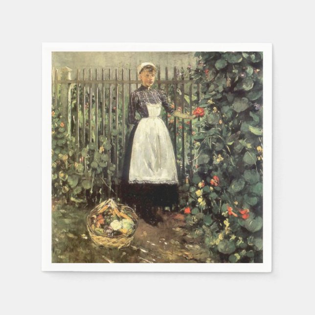 Girl With a Basket of Vegetables in a Garden Napkin (Front)