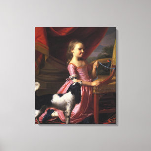 Girl with a Bird and a Dog (John Singleton Copley) Canvas Print