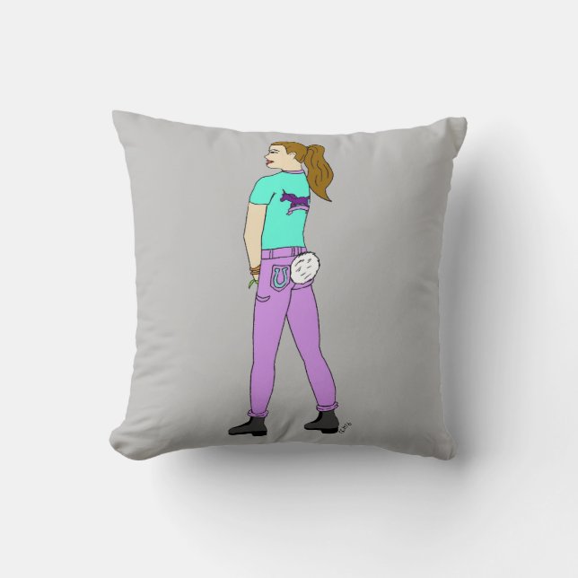 girl with a bunny tail   cushion (Front)