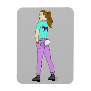 girl with a bunny tail   magnet