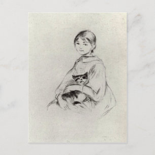 Girl with a Cat by Berthe Morisot Postcard