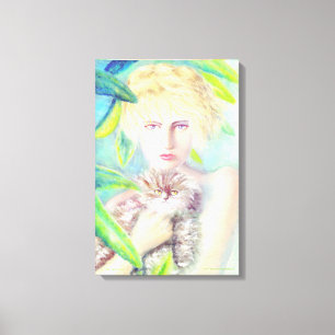 Girl with a cat canvas print