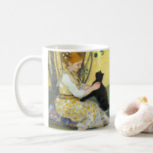 Girl with a Cat Coffee Mug