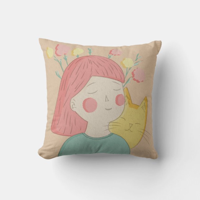 girl with a cat cushion (Front)