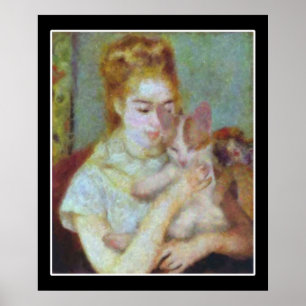 Girl with a Cat Poster