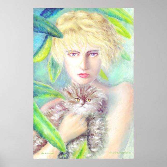 Girl with a cat poster (Front)