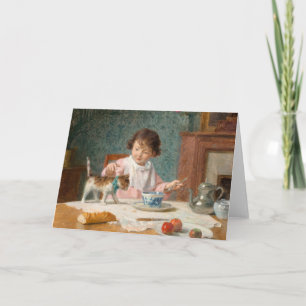 Girl with a Cat Victor Gabriel Gilbert Card