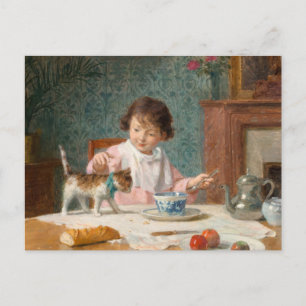 Girl with a Cat Victor Gabriel Gilbert Postcard