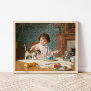 Girl with a Cat Victor Gabriel Gilbert Poster