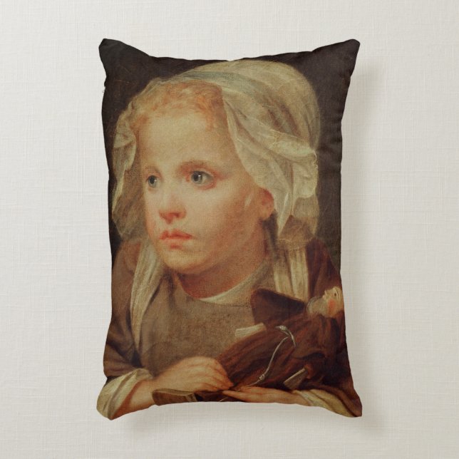 Girl with a Doll Decorative Cushion (Front(Vertical))