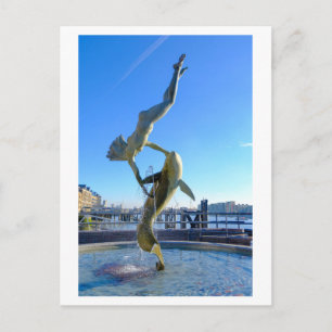 Girl with a Dolphin (1973) Tower Bridge London UK Postcard