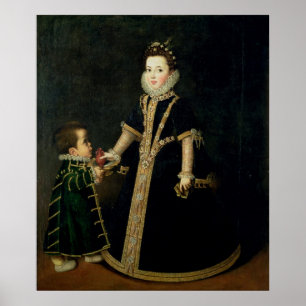 Girl with a dwarf, thought to be a portrait poster