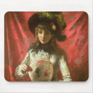 Girl with a Fan Mouse Mat