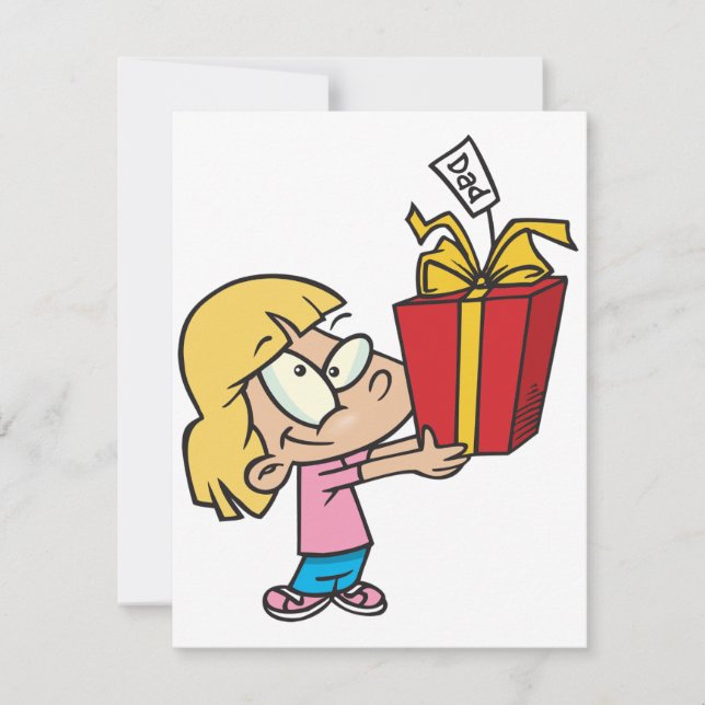 Girl With A Fathers Day Gift Invitations (Front)