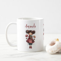 Girl with A Frog Doll Cute Whimsical