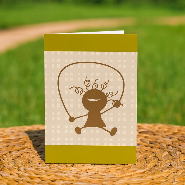 Girl With A Jump Rope Greeting Cards (Creator Uploaded)
