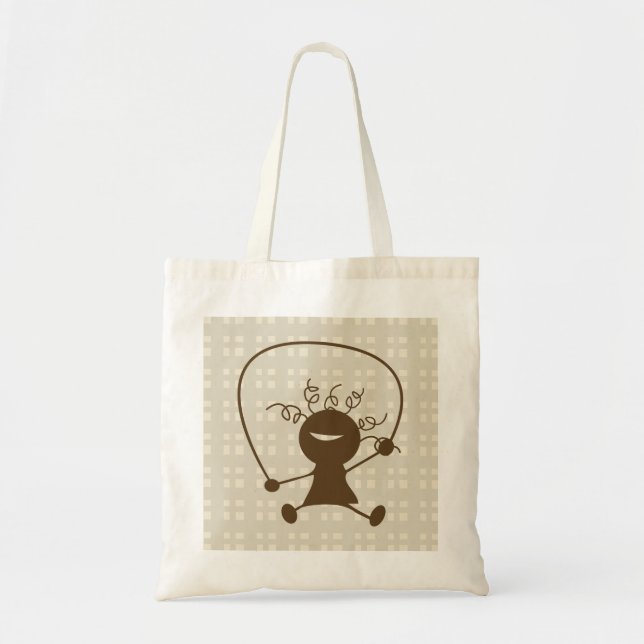 Girl With A Jump Rope Tote Bag (Front)