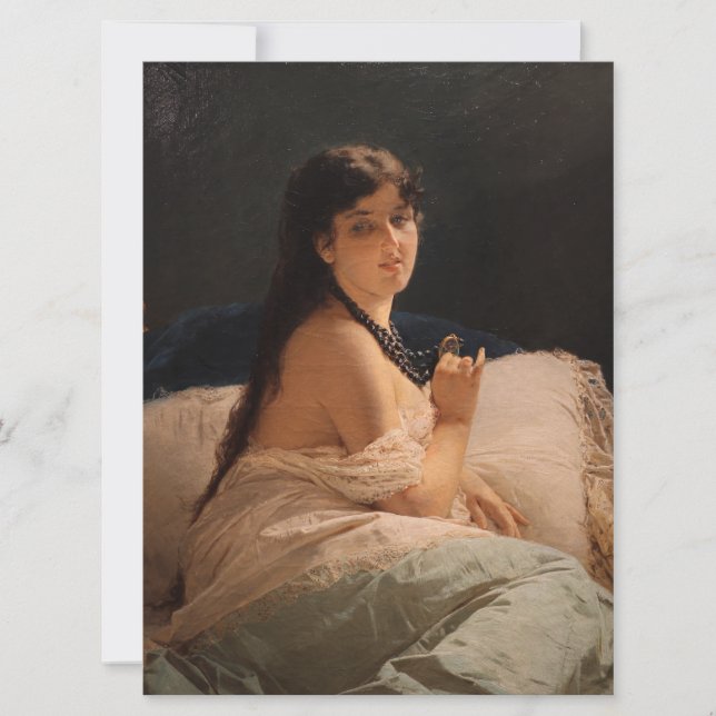 Girl with a Medallion (by Gerolamo Induno) Card (Front)