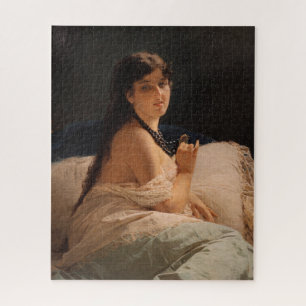 Girl with a Medallion (by Gerolamo Induno) Jigsaw Puzzle
