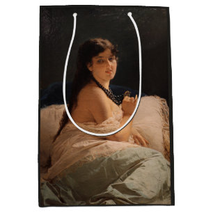 Girl with a Medallion (by Gerolamo Induno) Medium Gift Bag