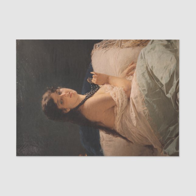 Girl with a Medallion (by Gerolamo Induno) Tissue Paper (Front)