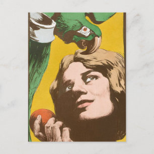 Girl with a Parrot  Postcard