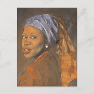 Girl with a pearl earing revisited postcard