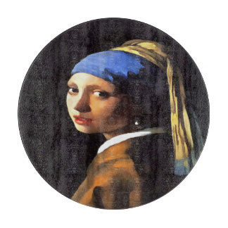 Girl with a Pearl Earring After Johannes Vermeer Cutting Board