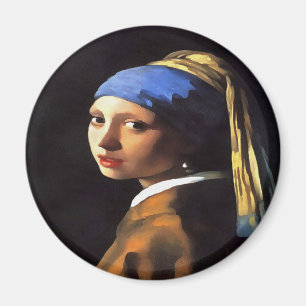 Girl with a Pearl Earring After Johannes Vermeer Magnet