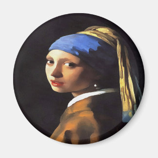Girl with a Pearl Earring After Johannes Vermeer Magnet