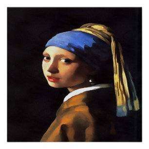 Girl with a Pearl Earring After Johannes Vermeer Poster