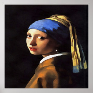 Girl with a Pearl Earring After Johannes Vermeer Poster