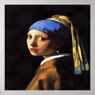 Girl with a Pearl Earring After Johannes Vermeer Poster