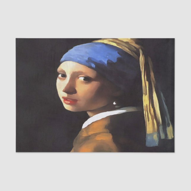 Girl with a Pearl Earring After Johannes Vermeer Tissue Paper (Front)