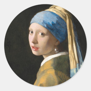 Girl with a Pearl Earring by Johannes Vermeer Classic Round Sticker