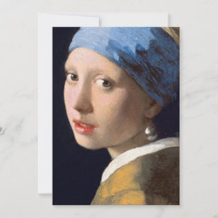 Girl With A Pearl Earring By Johannes Vermeer Invitation