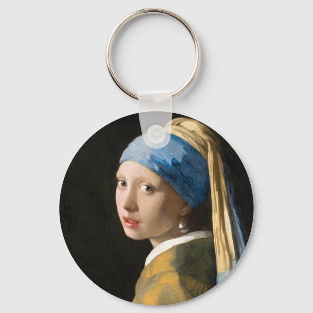 Girl with a Pearl Earring by Johannes Vermeer Key Ring (Front)