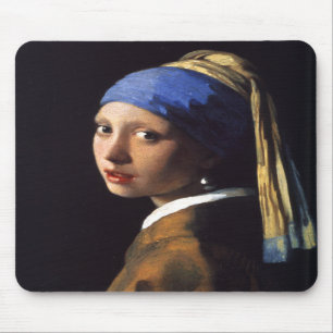 Girl with a pearl earring. By Johannes Vermeer Mouse Mat