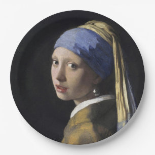 Girl with a Pearl Earring by Johannes Vermeer Paper Plate