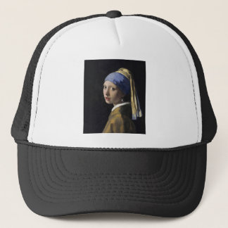 Girl with a Pearl Earring by Johannes Vermeer Trucker Hat