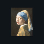 Girl with a pearl earring  canvas print<br><div class="desc">Vermeer (1665),  Girl with a pearl earring. Original size 17.5 in.x 15 in</div>