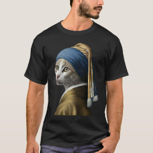 Girl with a Pearl Earring Cat 1 T-Shirt