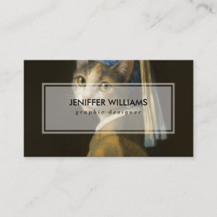Girl with a Pearl Earring Cat Business Card