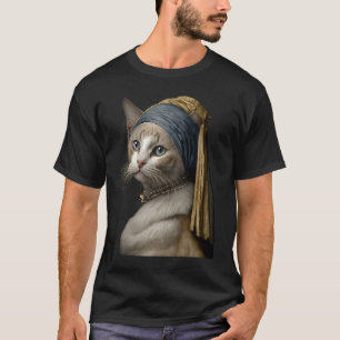 Girl with a Pearl Earring Cat T-Shirt