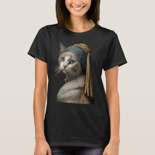 Girl with a Pearl Earring Cat T-Shirt