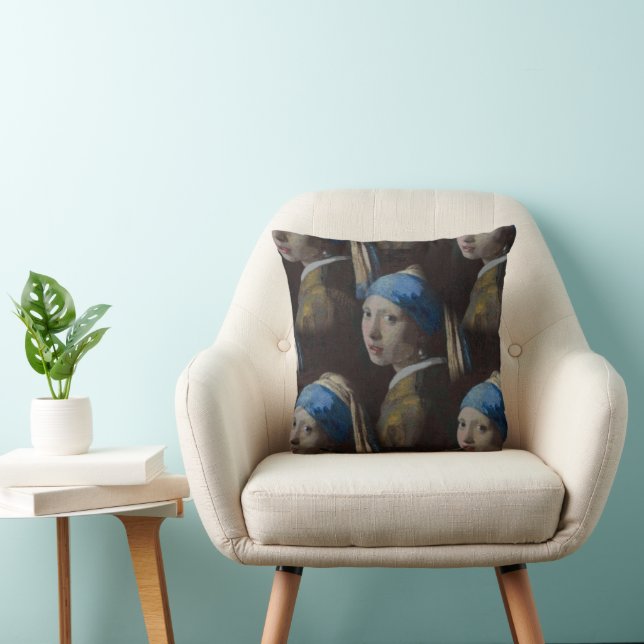 Girl With a Pearl Earring Classic Painting Replica Cushion (Chair)