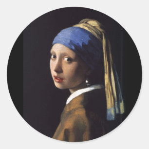 Girl with a Pearl Earring Classic Round Sticker