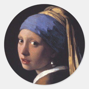 Girl with a Pearl Earring Classic Round Sticker