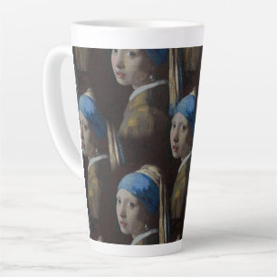 Girl With a Pearl Earring, Crochet Replica Pattern Latte Mug
