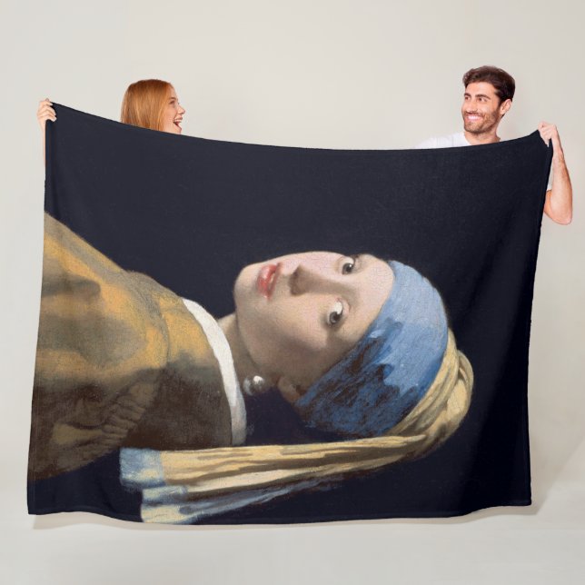Girl with a Pearl Earring Fleece Blanket (In Situ)